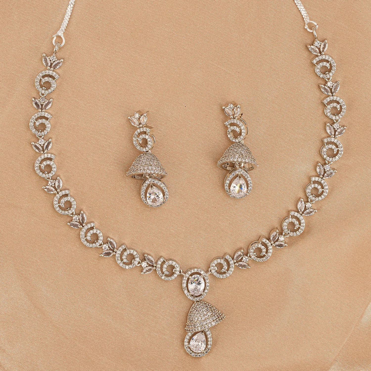 American Diamond Zirconia Necklace Set