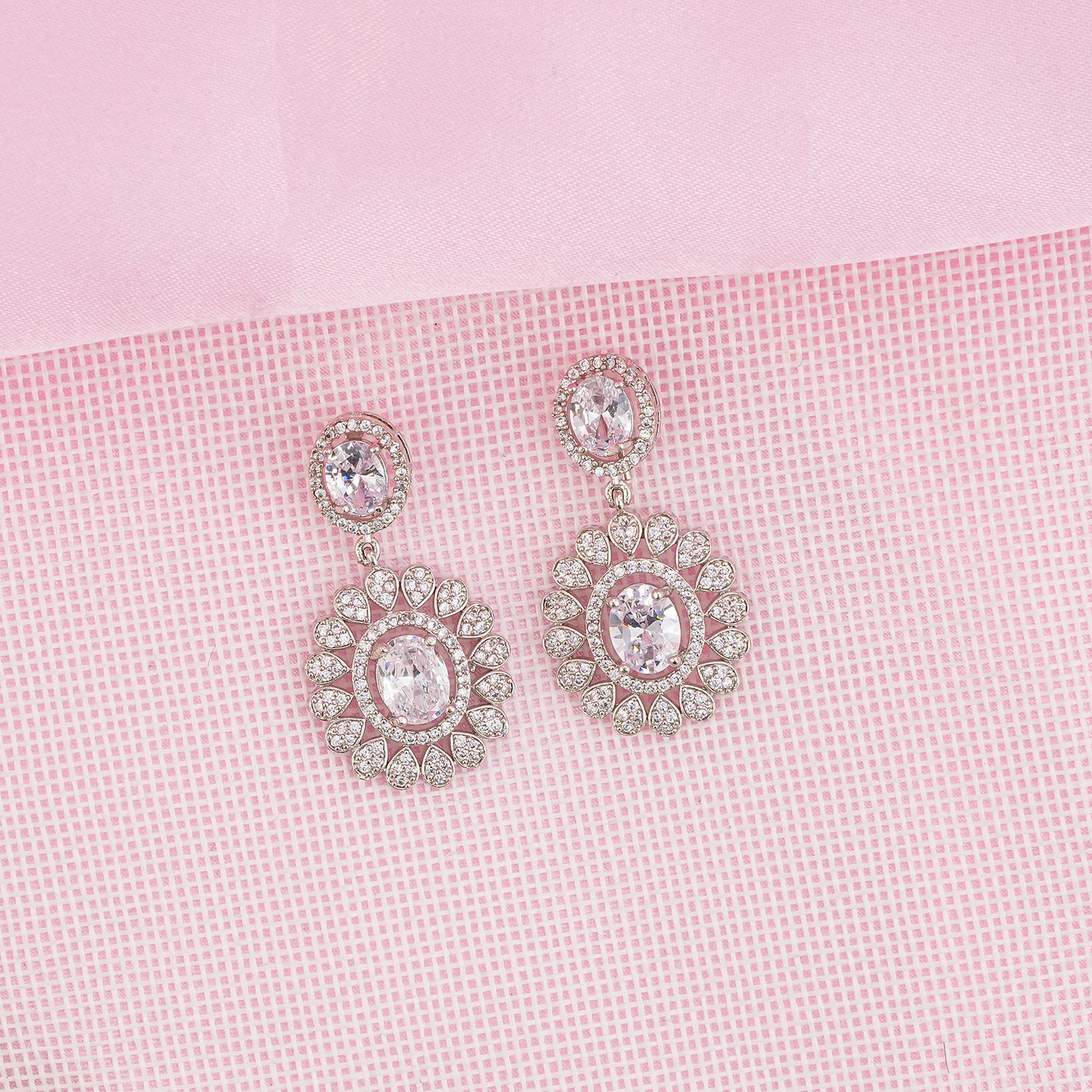American Diamond Zirconia Layered Necklace Set