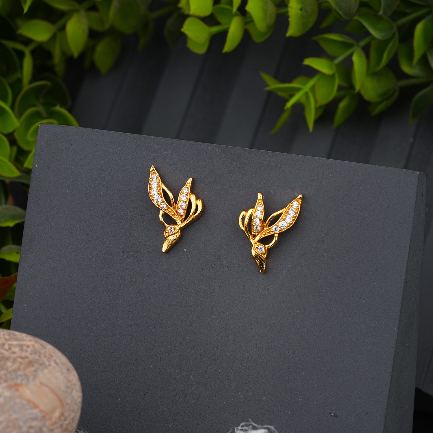 Butterfly Gold Daimond  earring