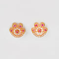 Floral Red Ruby Stone earring