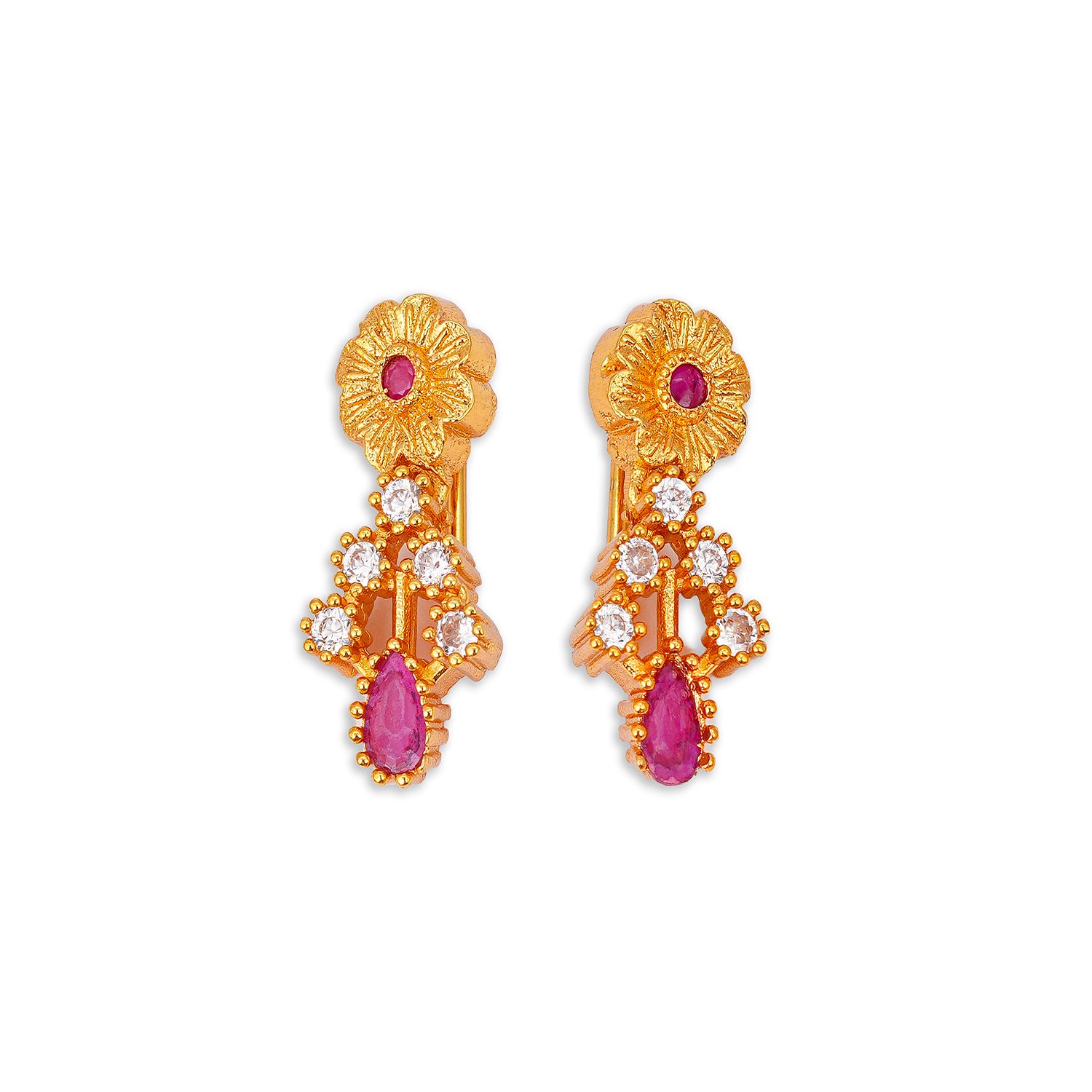 Festive Gold Beaded Floral Necklace Set